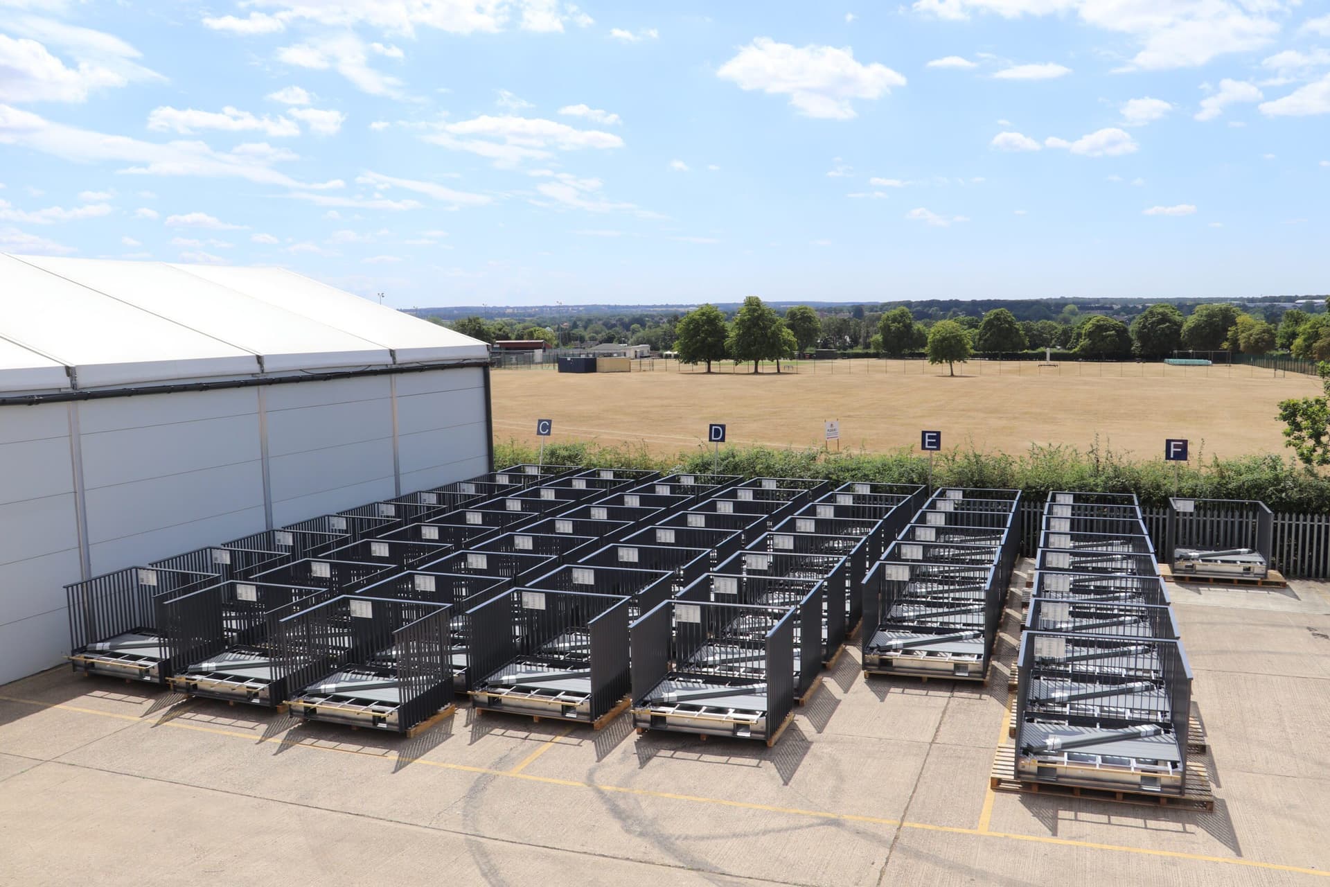 Grey Aluminium Balconies in Storage