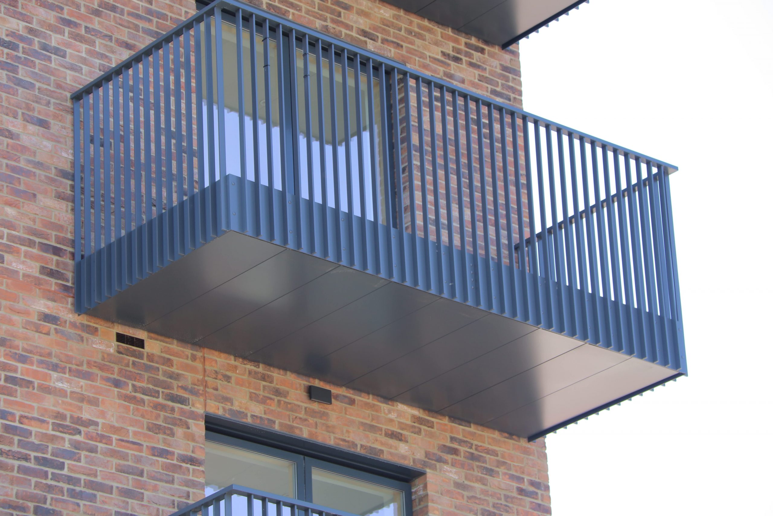 Vertical Bar Balustrades on balconies at Watford, Riverwell